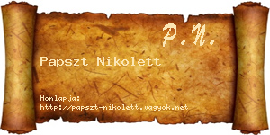 Papszt Nikolett névjegykártya