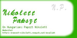 nikolett papszt business card